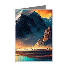 Abstract Color Colorful Mountain Ocean Sea Mini Greeting Card