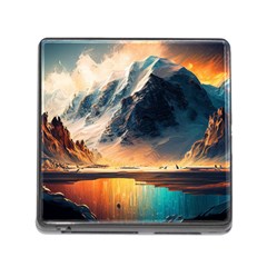 Abstract Color Colorful Mountain Ocean Sea Memory Card Reader (Square 5 Slot)