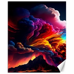 Ocean Sea Wave Clouds Mountain Colorful Sky Art Canvas 16  X 20  by Pakemis