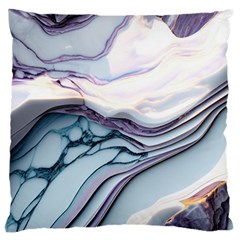 Marble Abstract White Pink Dark Art Large Cushion Case (two Sides) by Pakemis