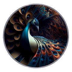 Peacock Bird Feathers Colorful Texture Abstract Wireless Fast Charger(white) by Pakemis