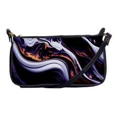 Marble Abstract Water Gold Dark Pink Purple Art Shoulder Clutch Bag by Pakemis