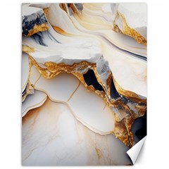 Marble Stone Abstract Gold White Color Colorful Canvas 18  X 24  by Pakemis