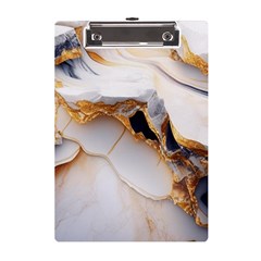 Marble Stone Abstract Gold White Color Colorful A5 Acrylic Clipboard