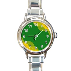 Background Pattern Texture Design Round Italian Charm Watch