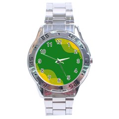 Background Pattern Texture Design Stainless Steel Analogue Watch