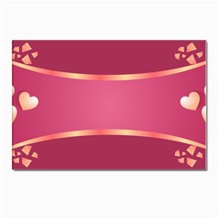 Heart Valentine Love Pink Red Postcards 5  X 7  (pkg Of 10)