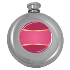 Heart Valentine Love Pink Red Round Hip Flask (5 Oz)