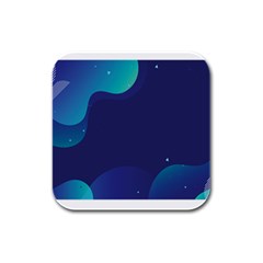 Abstract Blue Texture Space Rubber Square Coaster (4 Pack)