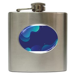 Abstract Blue Texture Space Hip Flask (6 Oz)