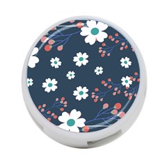 Floral Digital Background 4-port Usb Hub (one Side)