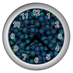 Background Abstract Textile Design Wall Clock (silver)