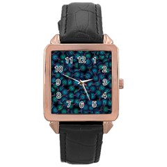 Background Abstract Textile Design Rose Gold Leather Watch  by Ravend