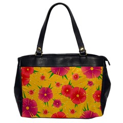 Background Flowers Floral Pattern Oversize Office Handbag