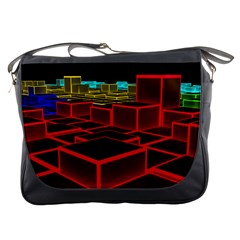 3d Abstract Model Texture Messenger Bag