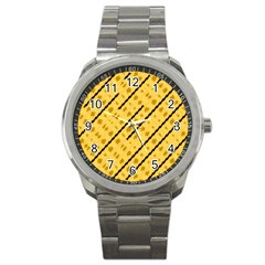 Background Yellow Background Sport Metal Watch