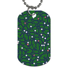 Leaves Flowers Green Background Nature Dog Tag (two Sides)