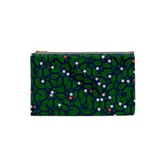 Leaves Flowers Green Background Nature Cosmetic Bag (small)