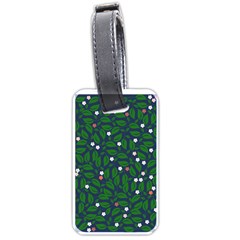 Leaves Flowers Green Background Nature Luggage Tag (one Side)