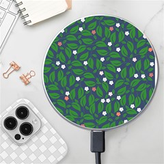 Leaves Flowers Green Background Nature Wireless Fast Charger(white)