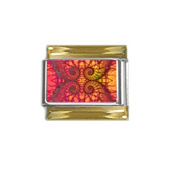 Abstract Art Pattern Fractal Design Gold Trim Italian Charm (9mm)