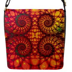 Abstract Art Pattern Fractal Design Flap Closure Messenger Bag (s)