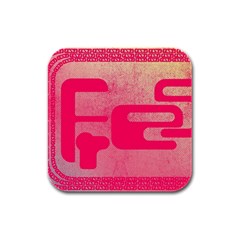 Pink Background Grunge Texture Rubber Square Coaster (4 Pack)