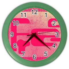 Pink Background Grunge Texture Color Wall Clock