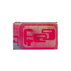 Pink Background Grunge Texture Cosmetic Bag (small)