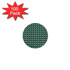 Building Voids Green 1  Mini Buttons (100 Pack)  by Mazipoodles