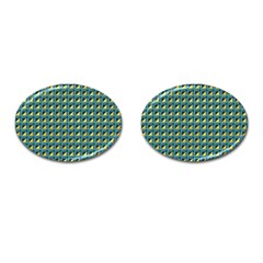 Building Voids Green Cufflinks (oval) by Mazipoodles