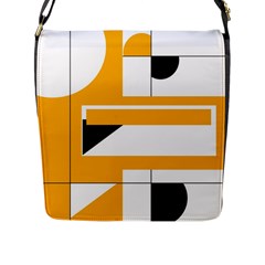 Design Pattern Yellow Background Art Flap Closure Messenger Bag (l) by Jancukart