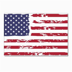 America Unite Stated Red Background Us Flags Postcards 5  X 7  (pkg Of 10) by Jancukart