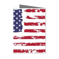 America Unite Stated Red Background Us Flags Mini Greeting Cards (pkg Of 8) by Jancukart