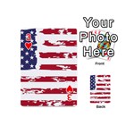 America Unite Stated Red Background Us Flags Playing Cards 54 Designs (Mini) Front - Heart3