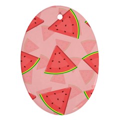 Background Watermelon Pattern Fruit Food Sweet Ornament (oval)