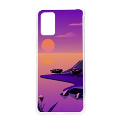 Sunset Sea Ocean Purple Pink Flowers Stone Samsung Galaxy S20plus 6 7 Inch Tpu Uv Case by Jancukart