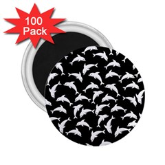 Dolphins Fish Pattern Ocean Sea Fins Aquatic 2 25  Magnets (100 Pack) 