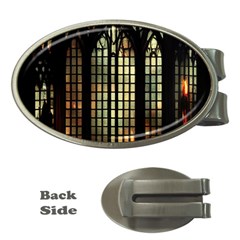 Stained Glass Window Gothic Haunted Eerie Money Clips (oval)  by Jancukart
