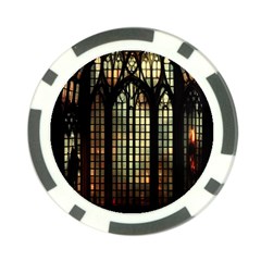 Stained Glass Window Gothic Haunted Eerie Poker Chip Card Guard