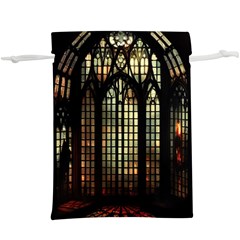 Stained Glass Window Gothic Haunted Eerie Lightweight Drawstring Pouch (xl) by Jancukart