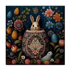 Easter Bunny Rabbit Flowers Easter Happy Easter Tile Coaster