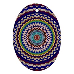 Kaleidoscope Geometric Circles Mandala Pattern Ornament (oval)