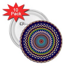 Kaleidoscope Geometric Circles Mandala Pattern 2 25  Buttons (10 Pack) 