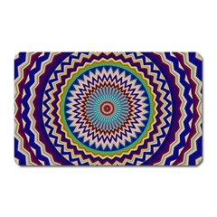 Kaleidoscope Geometric Circles Mandala Pattern Magnet (rectangular) by Jancukart