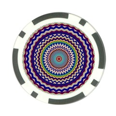 Kaleidoscope Geometric Circles Mandala Pattern Poker Chip Card Guard