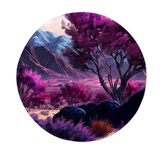 Landscape Landscape Painting Purple Purple Trees Mini Round Pill Box (pack Of 5)