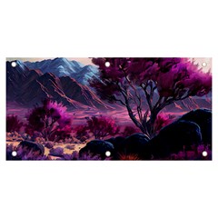 Landscape Landscape Painting Purple Purple Trees Banner And Sign 6  X 3  by Jancukart