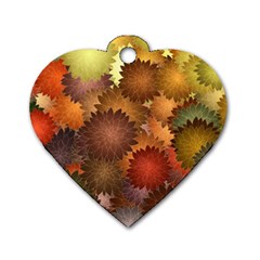 Flower Flora Decoration Pattern Drawing Floral Dog Tag Heart (one Side) by Jancukart