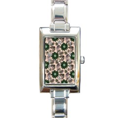 Floral Flower Spring Rose Watercolor Wreath Rectangle Italian Charm Watch